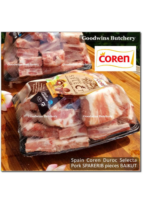 Pork baikut iga babi frozen SPARERIB spare rib COREN DUROC SELECTA  PORTIONED / PIECES (price/kg)